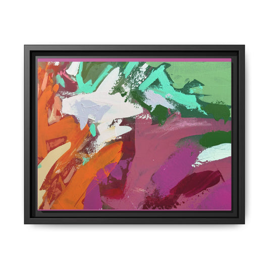 Abstract Multi‑Color Matte Canvas Framed Wall Art