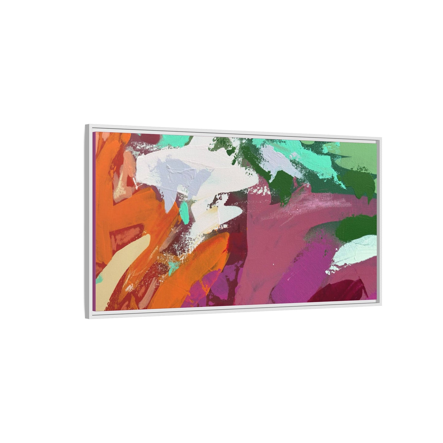 Abstract Multi‑Color Matte Canvas Framed Wall Art
