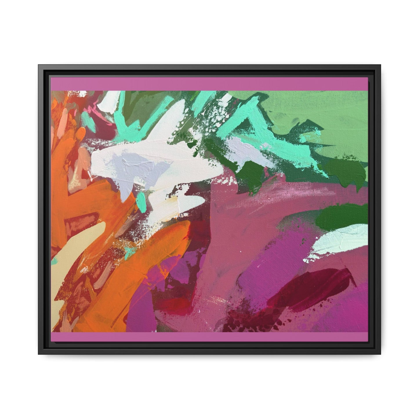 Abstract Multi‑Color Matte Canvas Framed Wall Art
