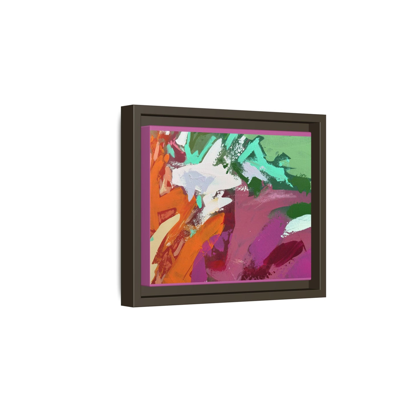 Abstract Multi‑Color Matte Canvas Framed Wall Art
