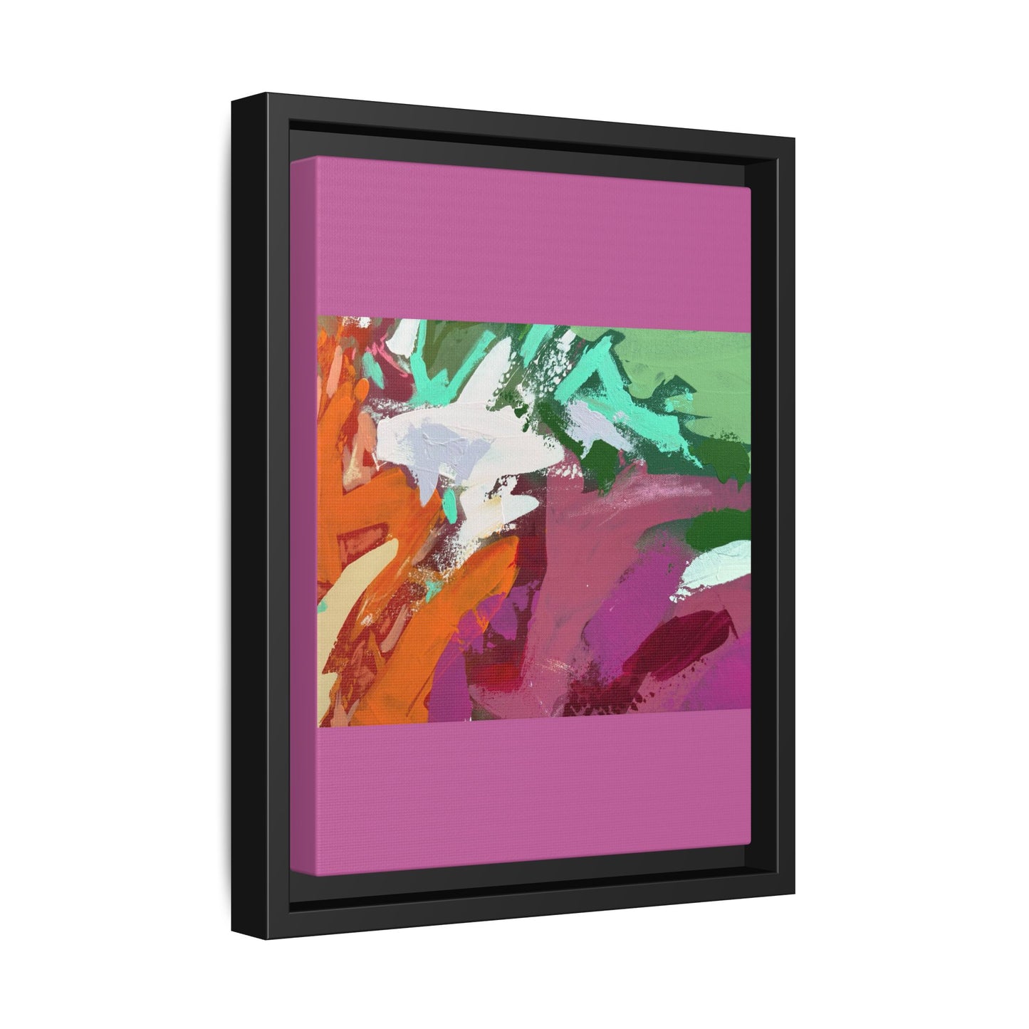 Abstract Multi‑Color Matte Canvas Framed Wall Art