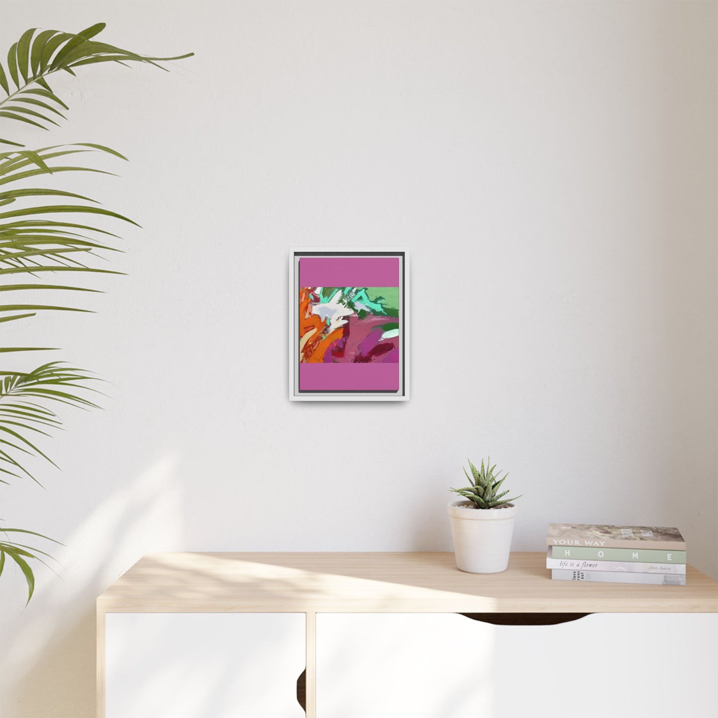 Abstract Multi‑Color Matte Canvas Framed Wall Art