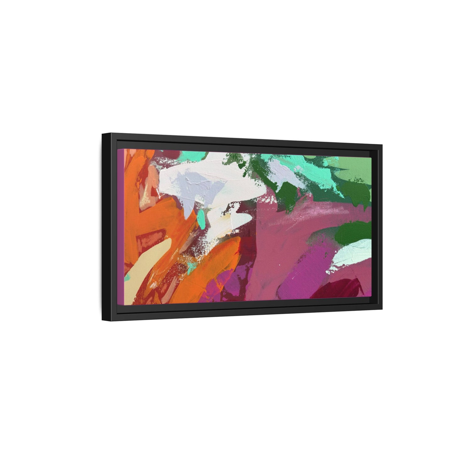 Abstract Multi‑Color Matte Canvas Framed Wall Art