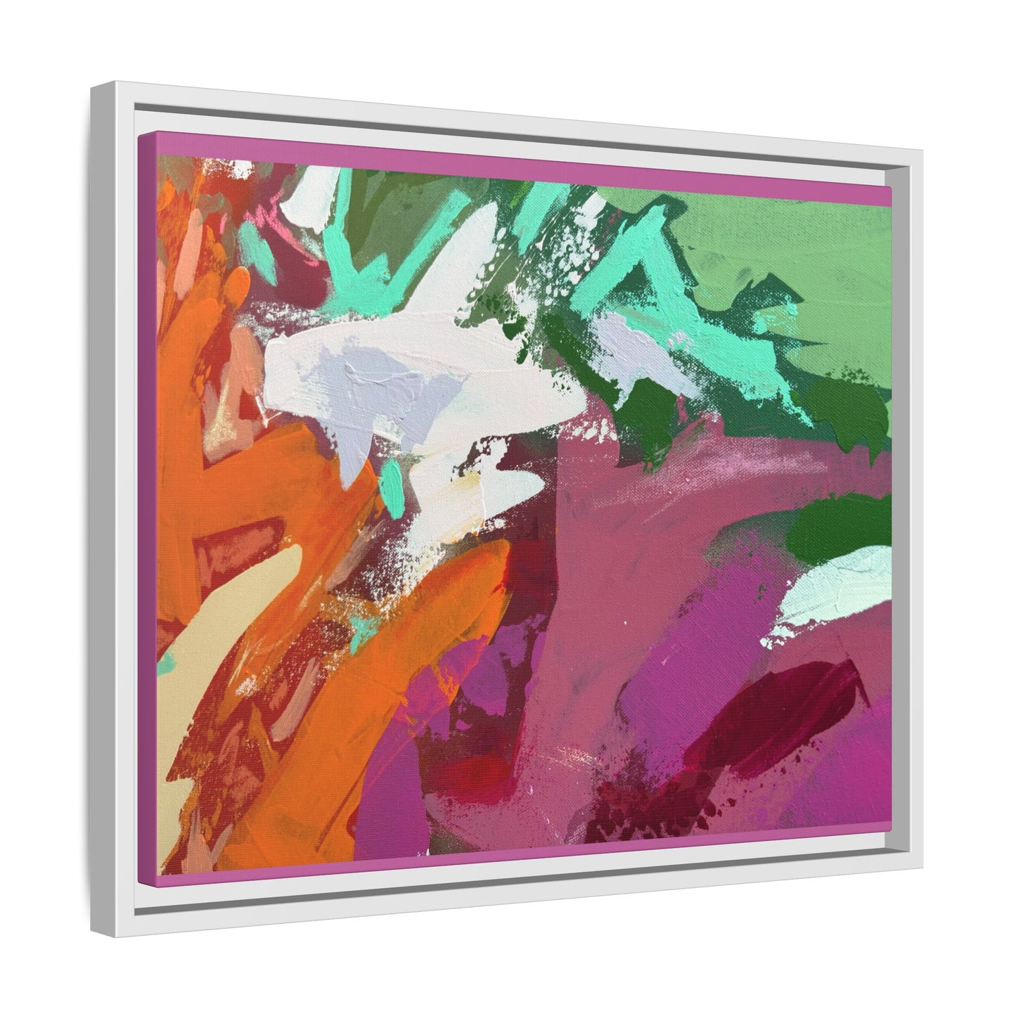 Abstract Multi‑Color Matte Canvas Framed Wall Art
