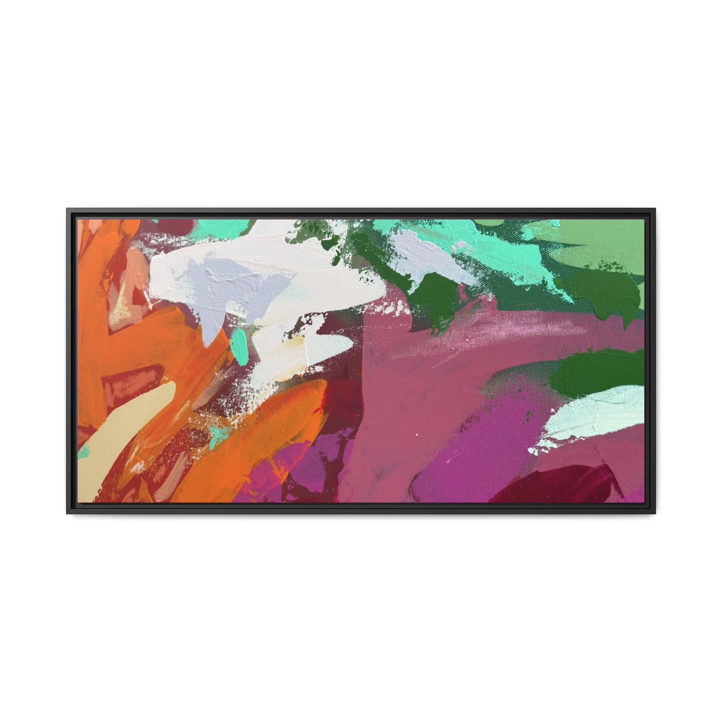Abstract Multi‑Color Matte Canvas Framed Wall Art