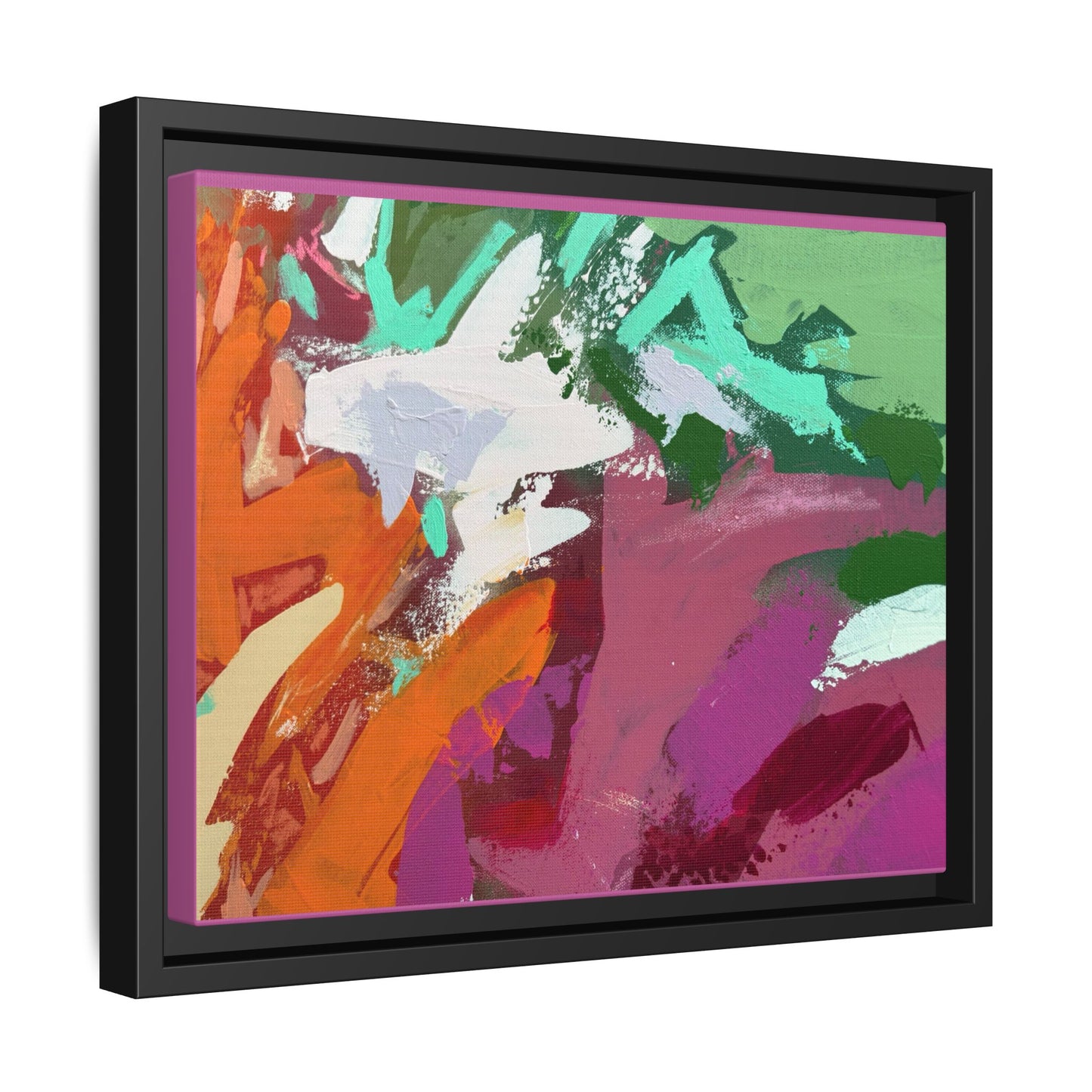 Abstract Multi‑Color Matte Canvas Framed Wall Art
