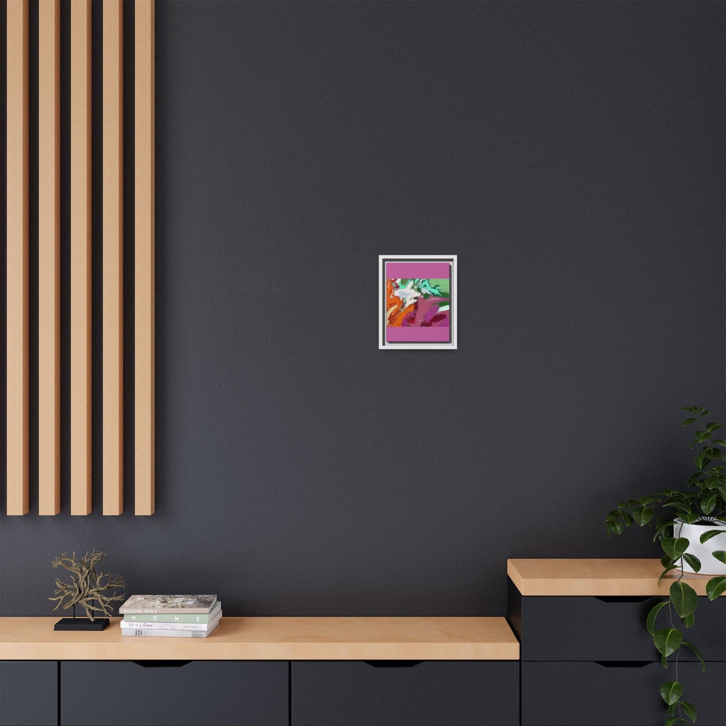 Abstract Multi‑Color Matte Canvas Framed Wall Art