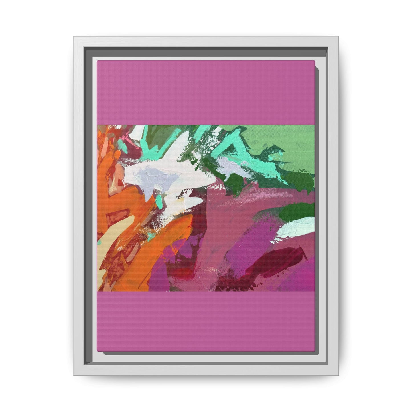Abstract Multi‑Color Matte Canvas Framed Wall Art