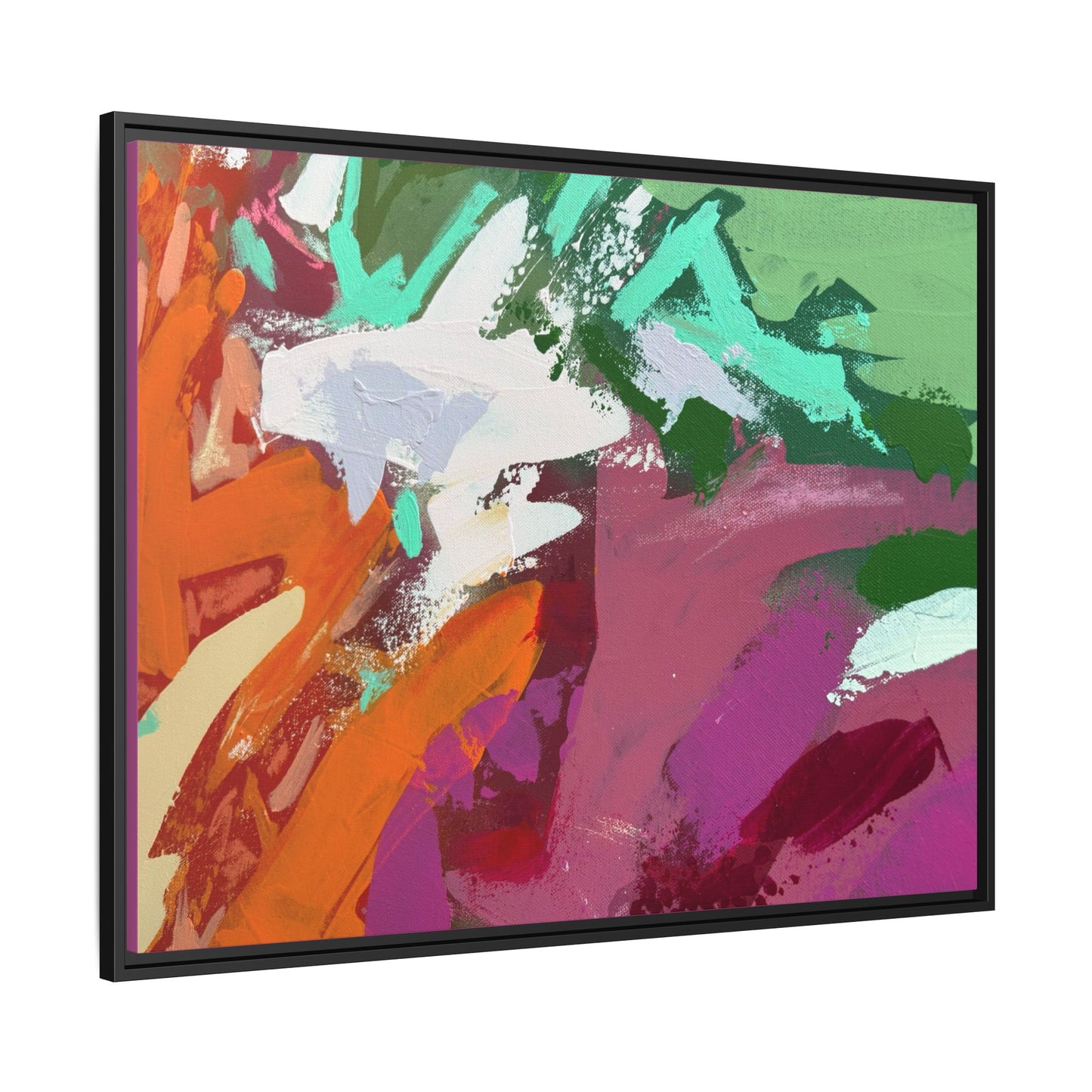 Abstract Multi‑Color Matte Canvas Framed Wall Art