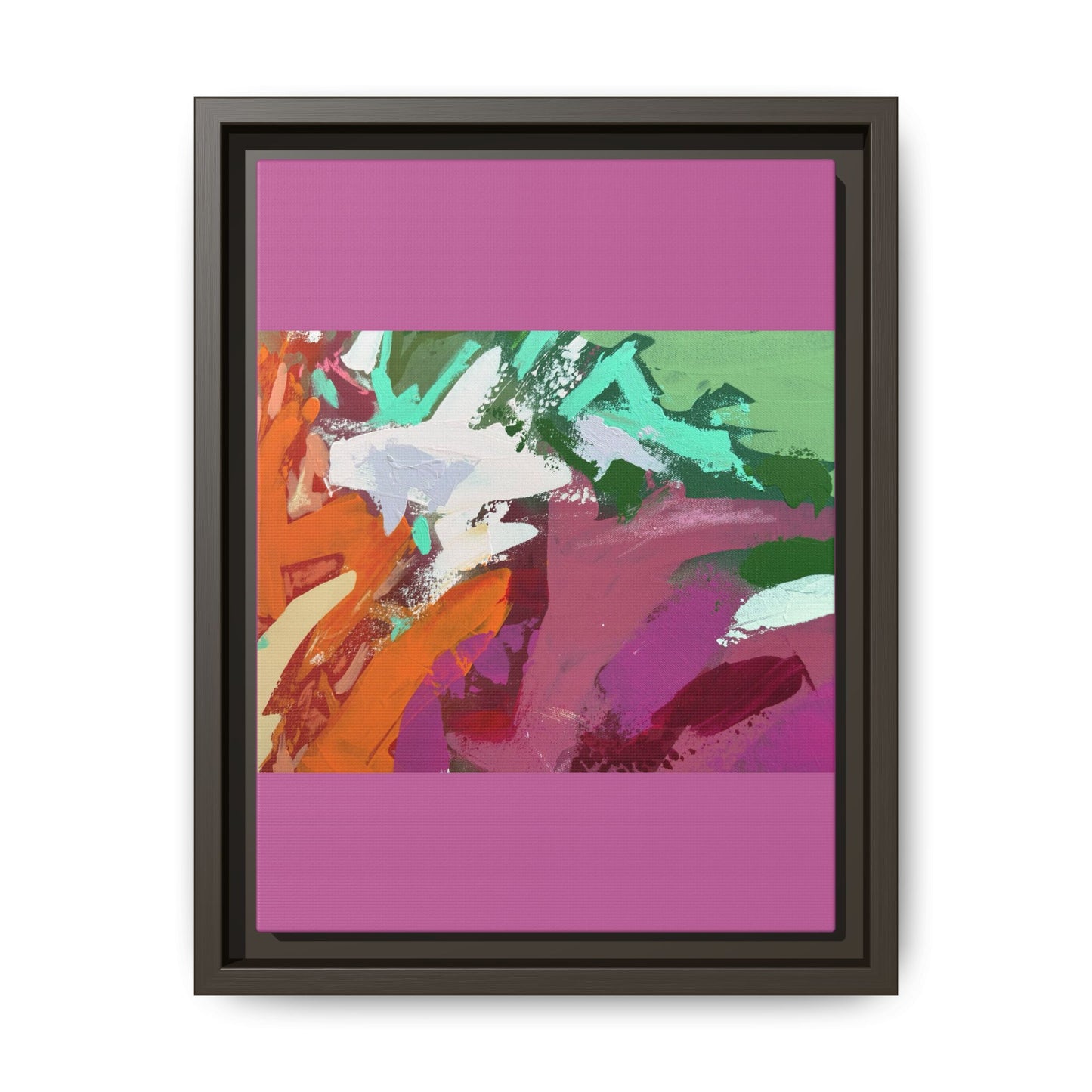 Abstract Multi‑Color Matte Canvas Framed Wall Art
