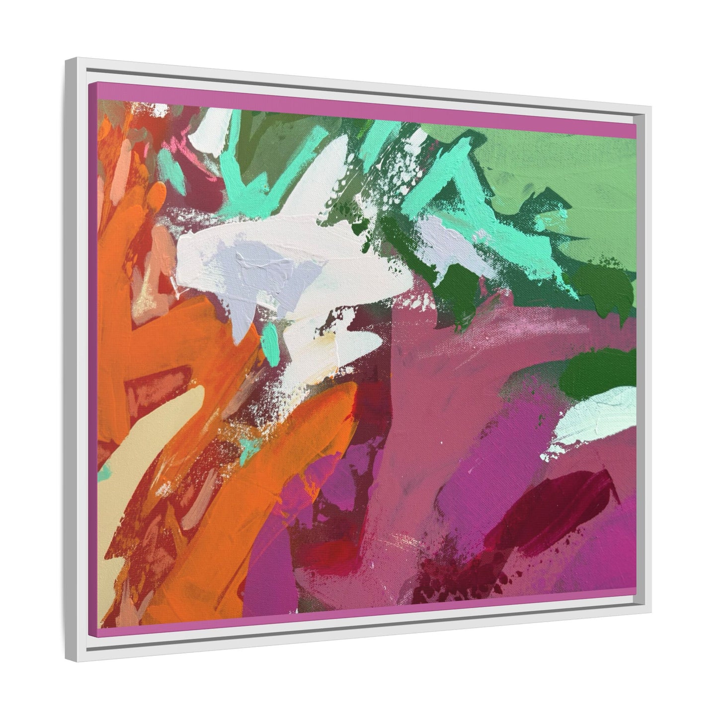 Abstract Multi‑Color Matte Canvas Framed Wall Art