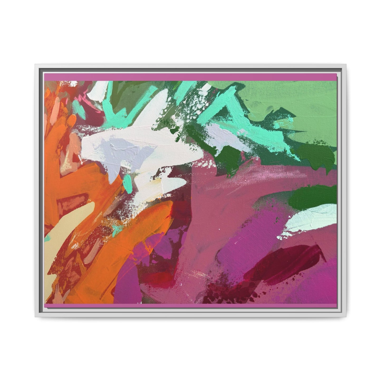 Abstract Multi‑Color Matte Canvas Framed Wall Art