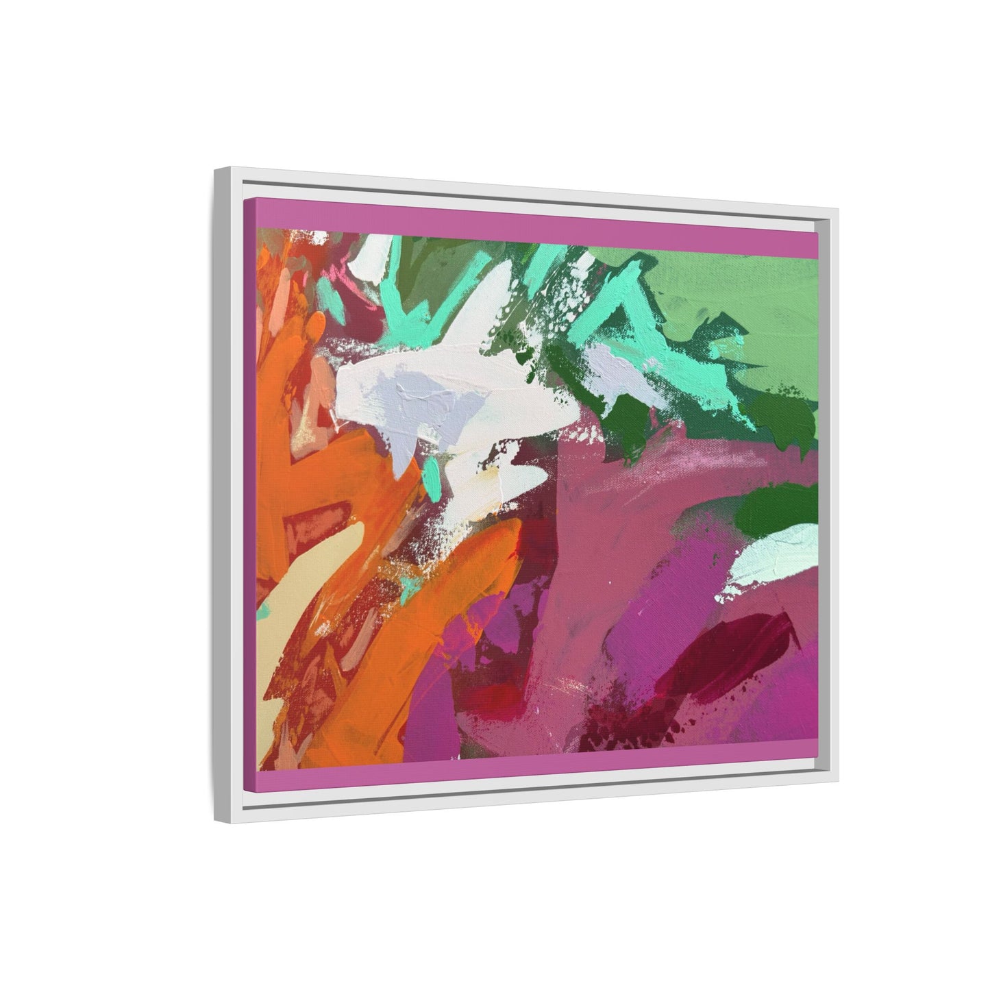 Abstract Multi‑Color Matte Canvas Framed Wall Art
