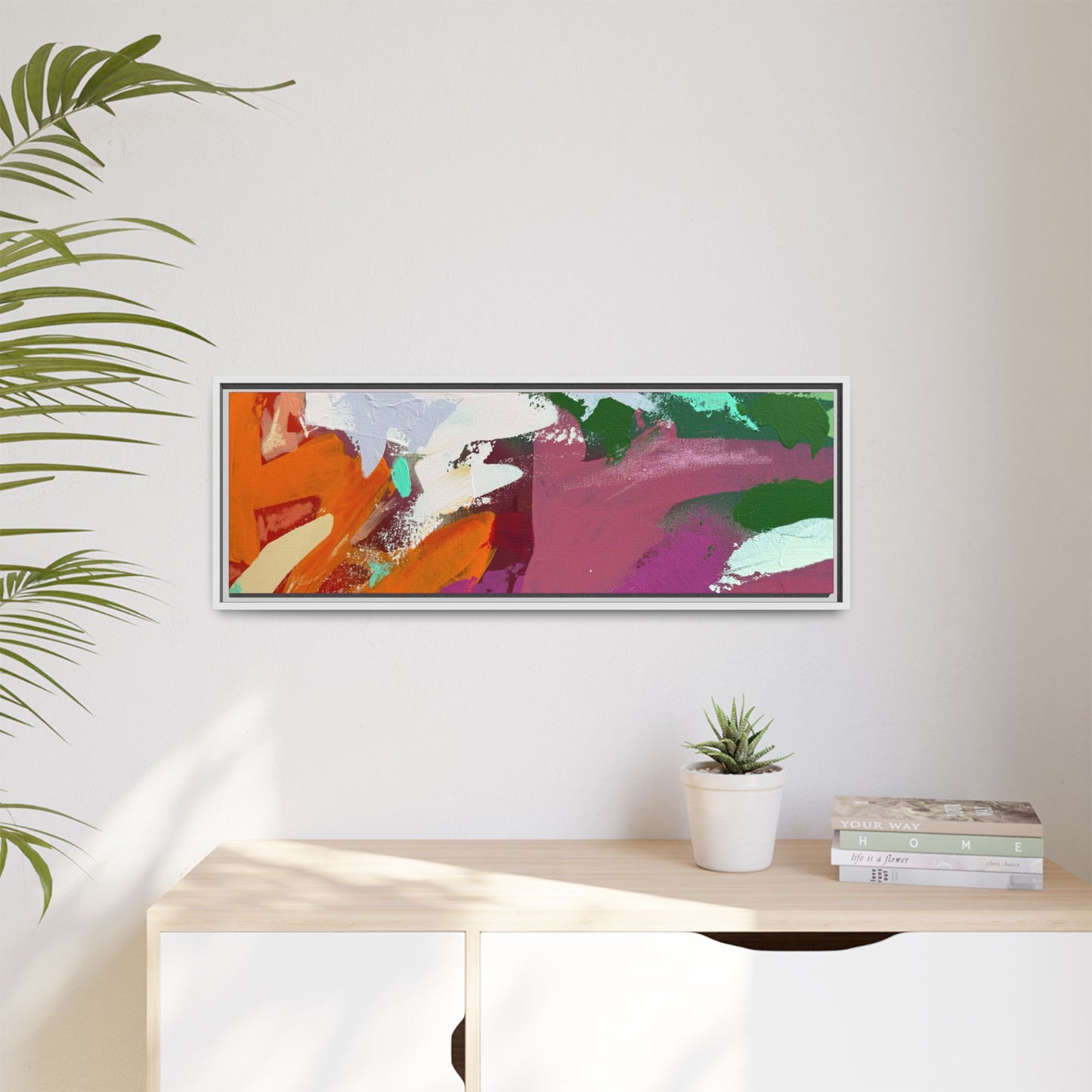 Abstract Multi‑Color Matte Canvas Framed Wall Art