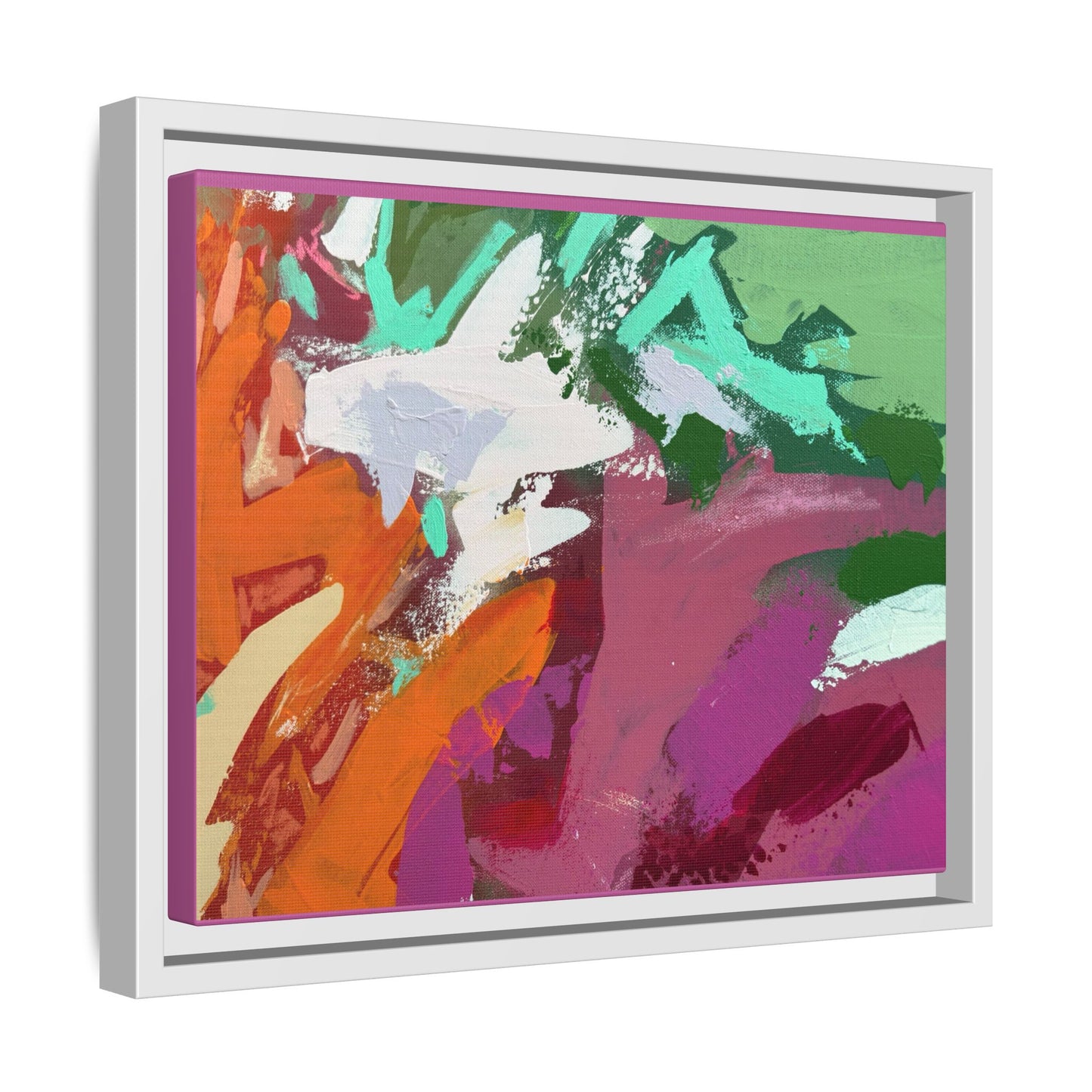 Abstract Multi‑Color Matte Canvas Framed Wall Art