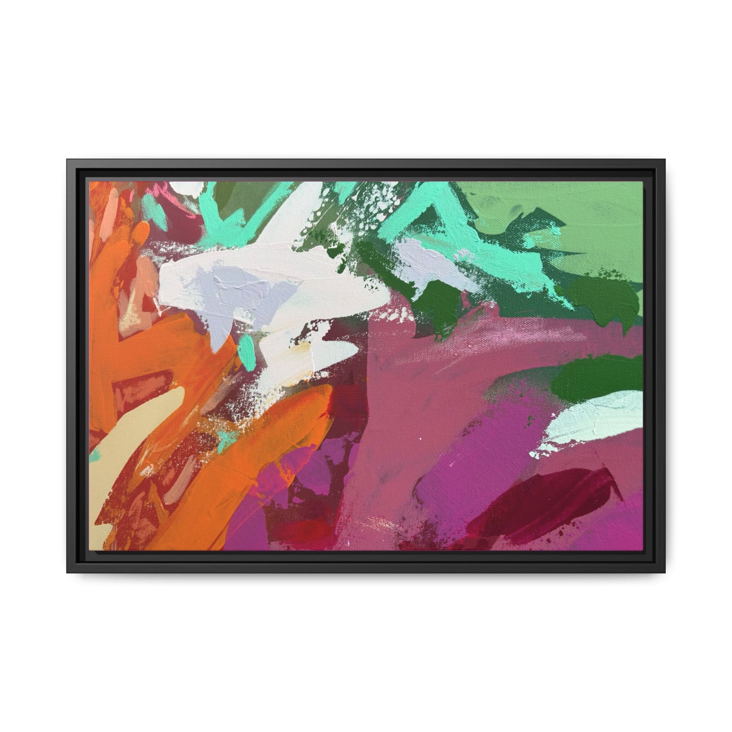 Abstract Multi‑Color Matte Canvas Framed Wall Art