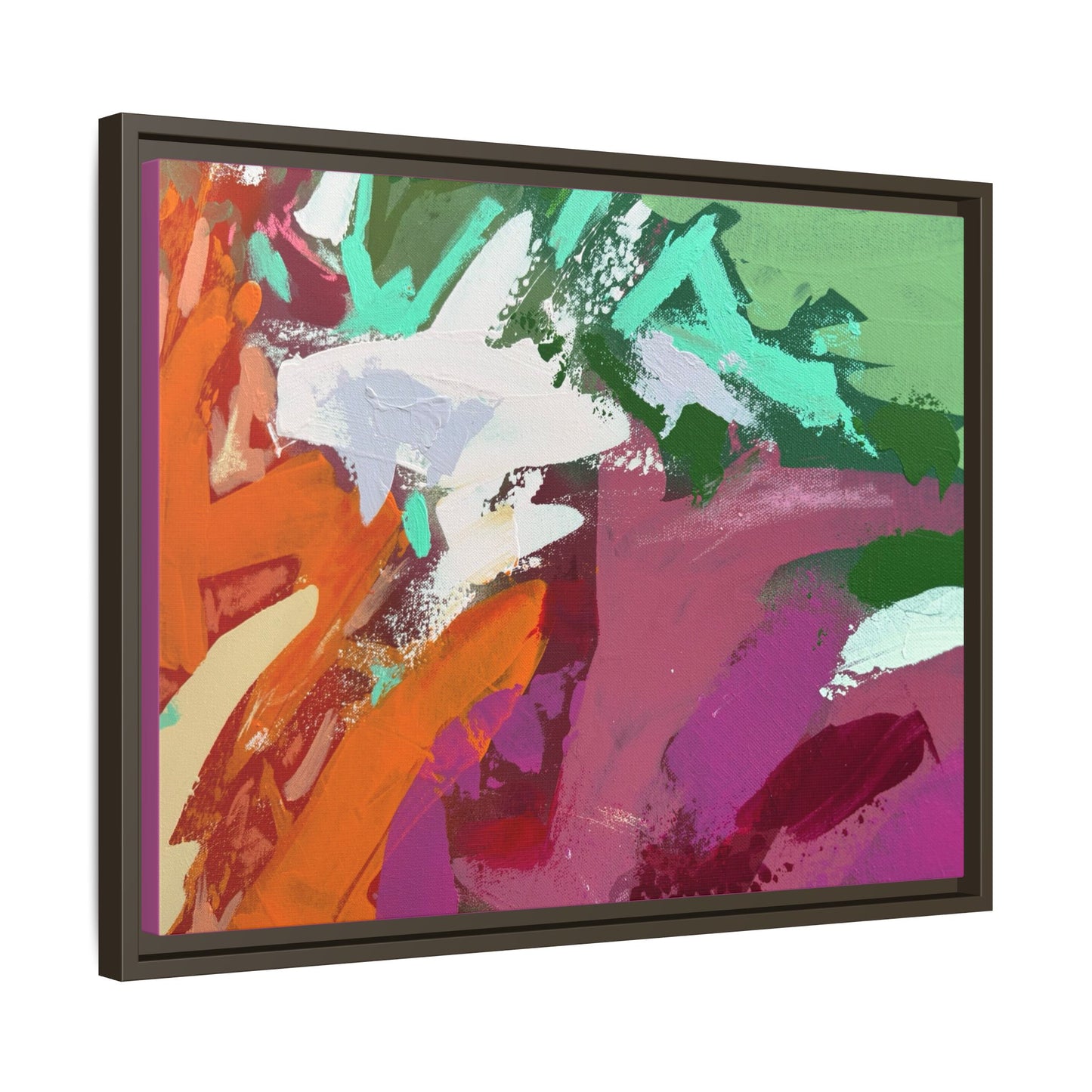 Abstract Multi‑Color Matte Canvas Framed Wall Art