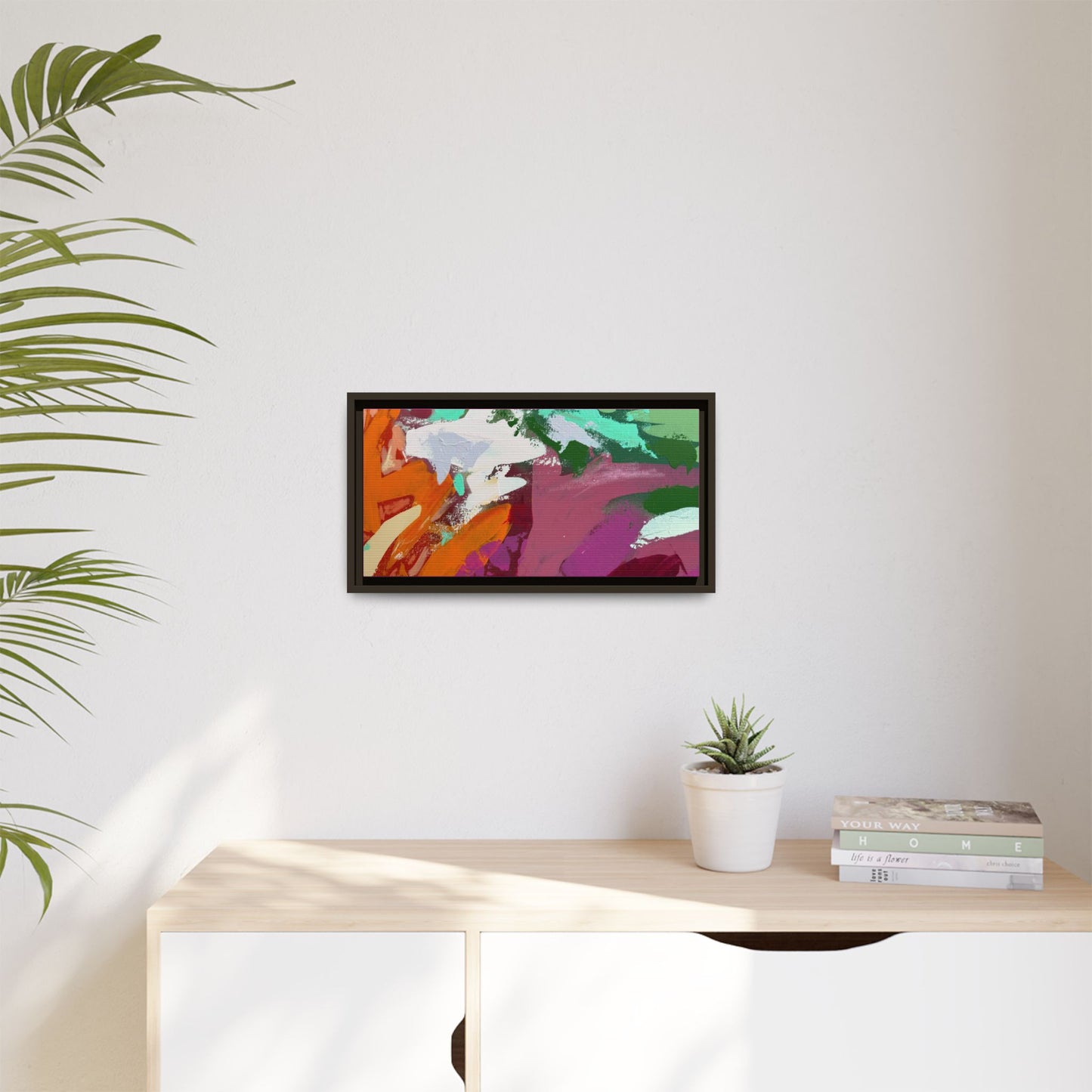 Abstract Multi‑Color Matte Canvas Framed Wall Art