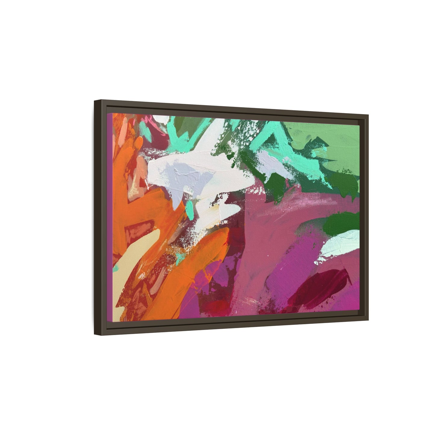 Abstract Multi‑Color Matte Canvas Framed Wall Art