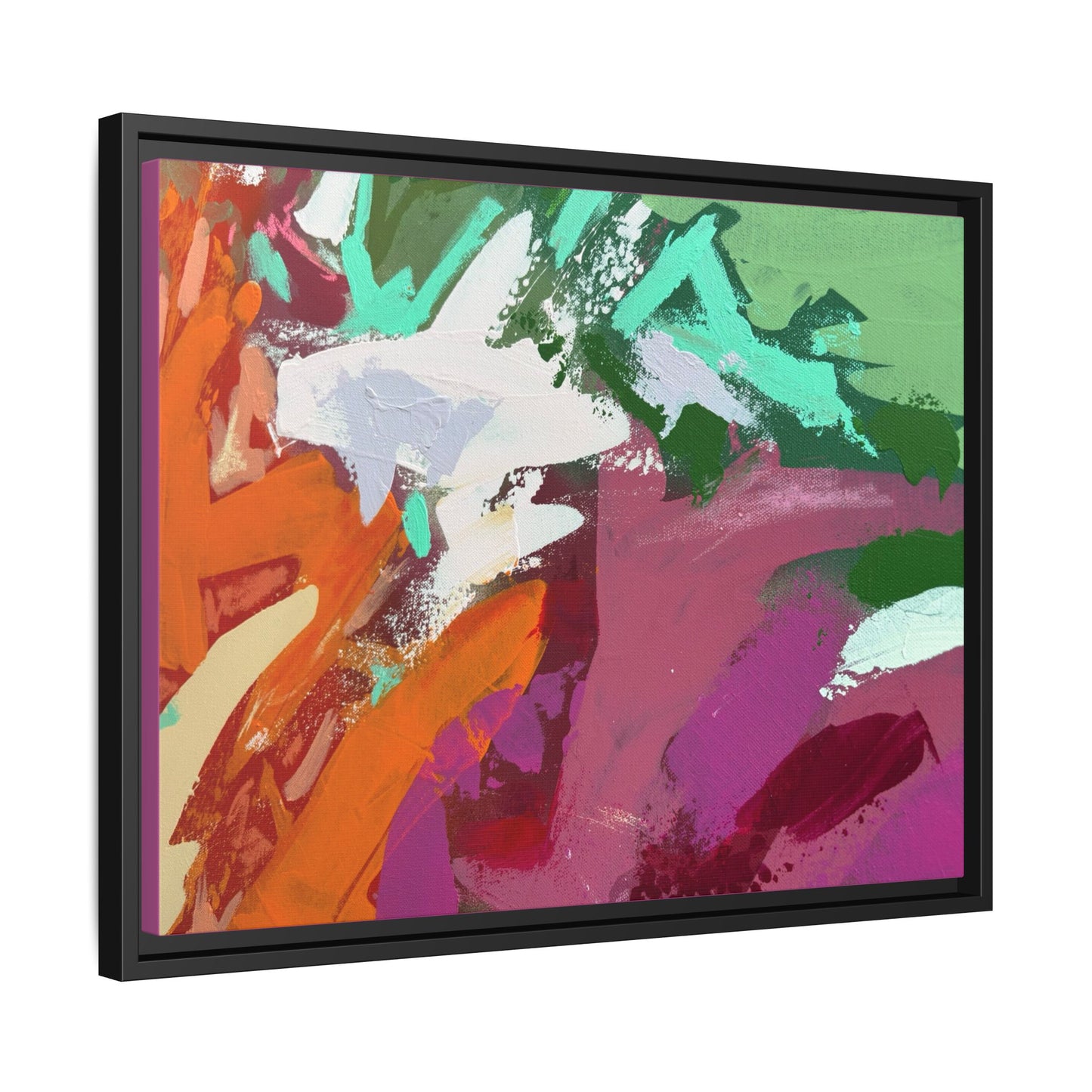 Abstract Multi‑Color Matte Canvas Framed Wall Art
