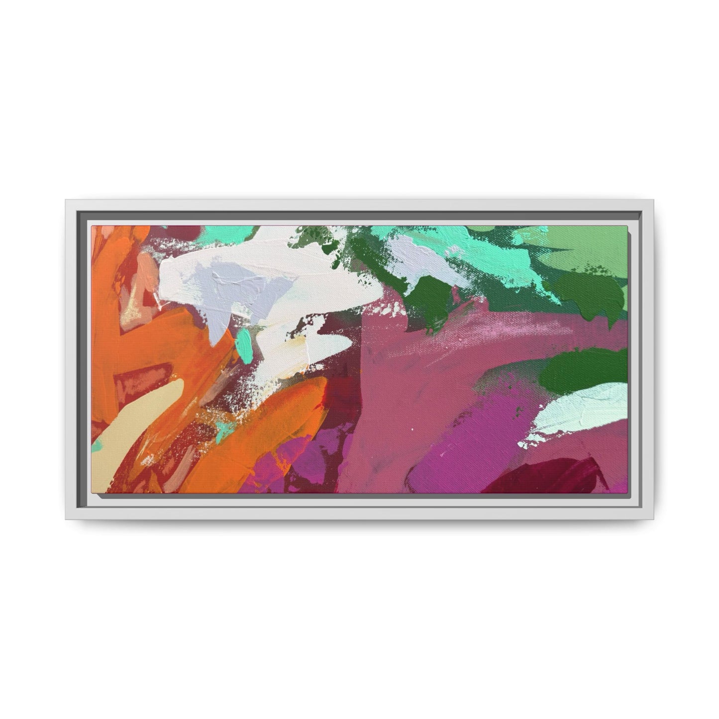 Abstract Multi‑Color Matte Canvas Framed Wall Art