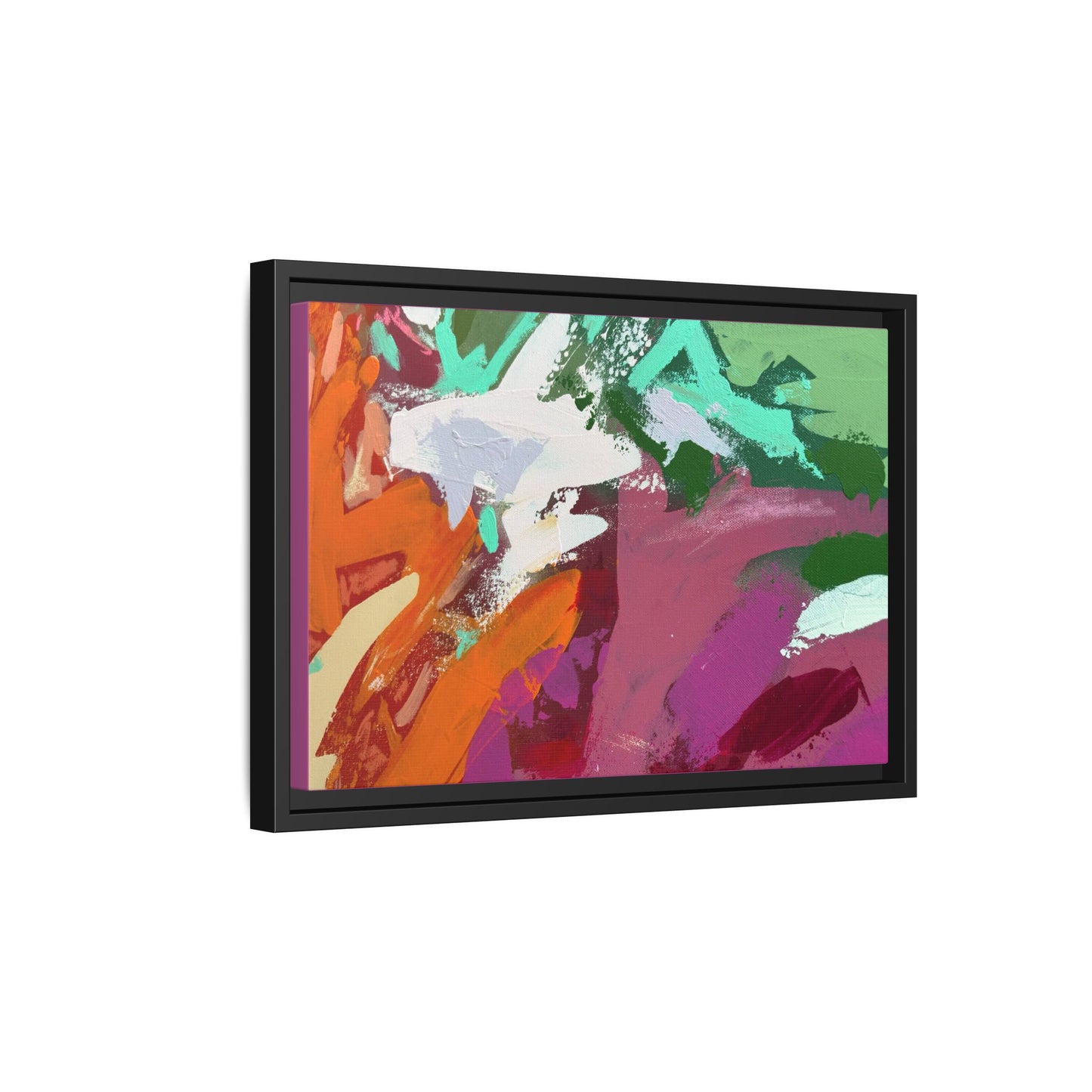 Abstract Multi‑Color Matte Canvas Framed Wall Art