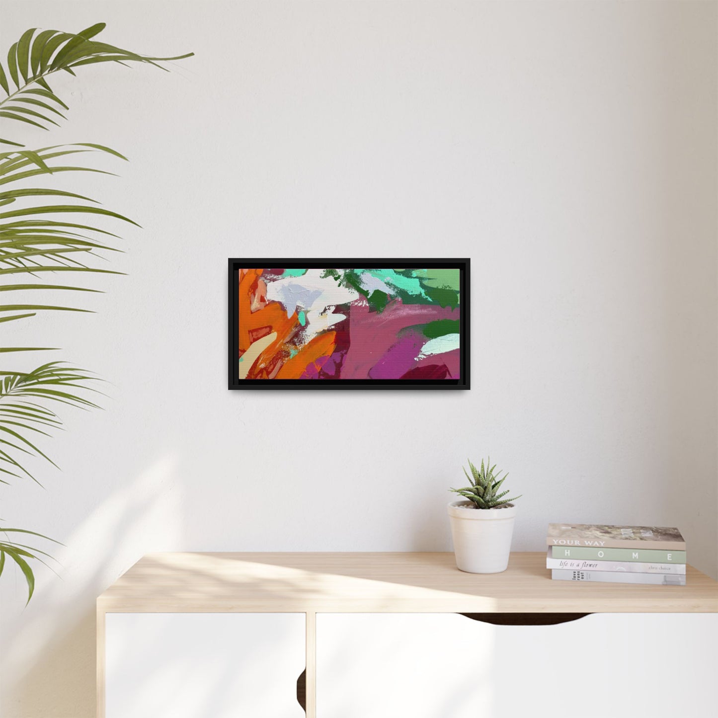 Abstract Multi‑Color Matte Canvas Framed Wall Art