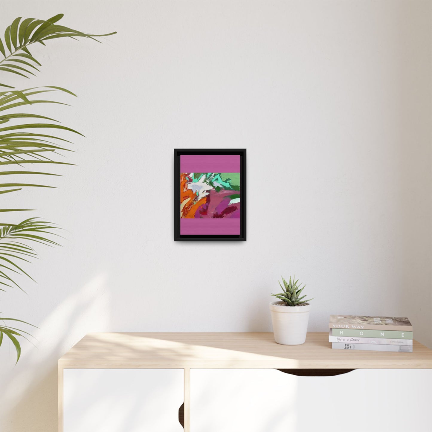 Abstract Multi‑Color Matte Canvas Framed Wall Art