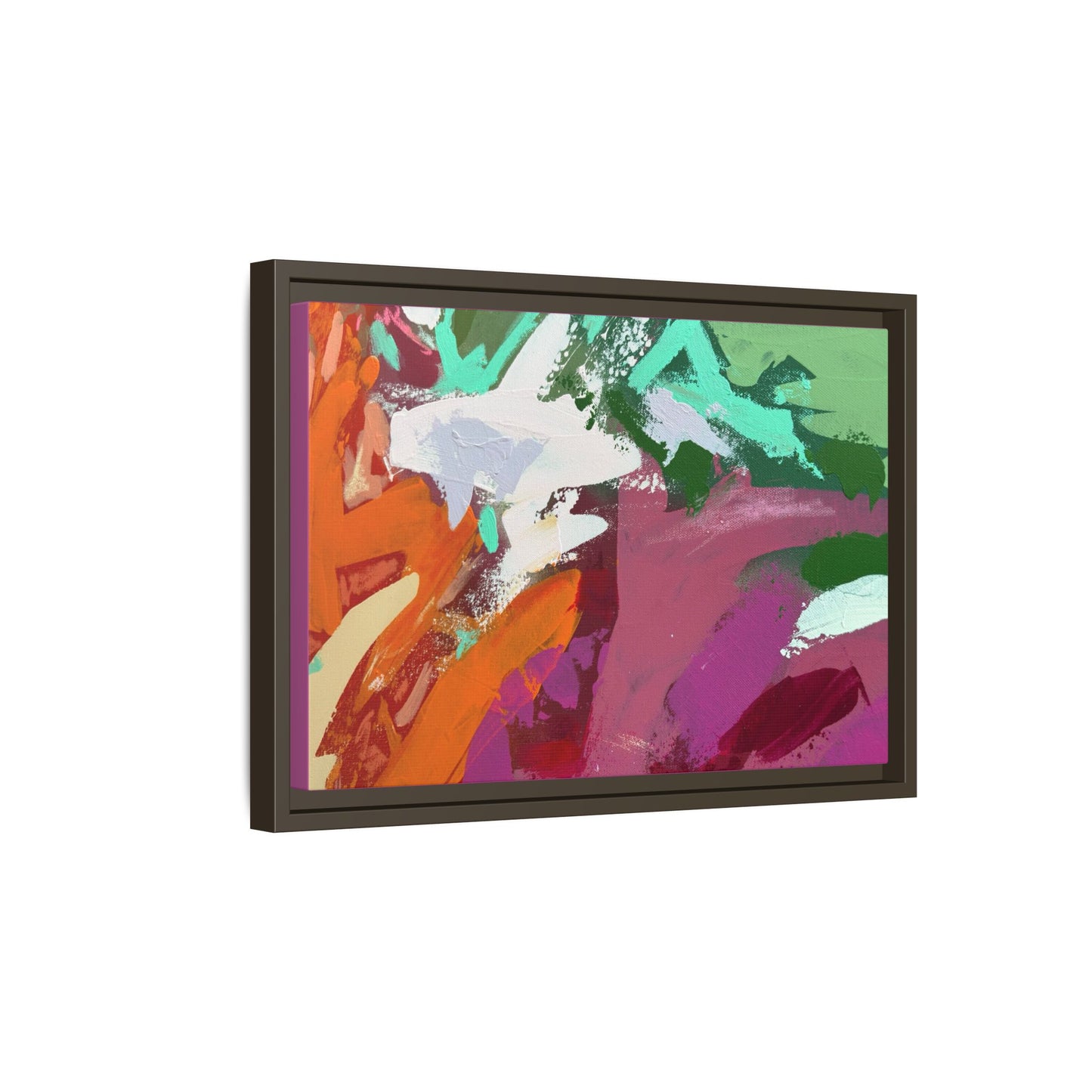 Abstract Multi‑Color Matte Canvas Framed Wall Art