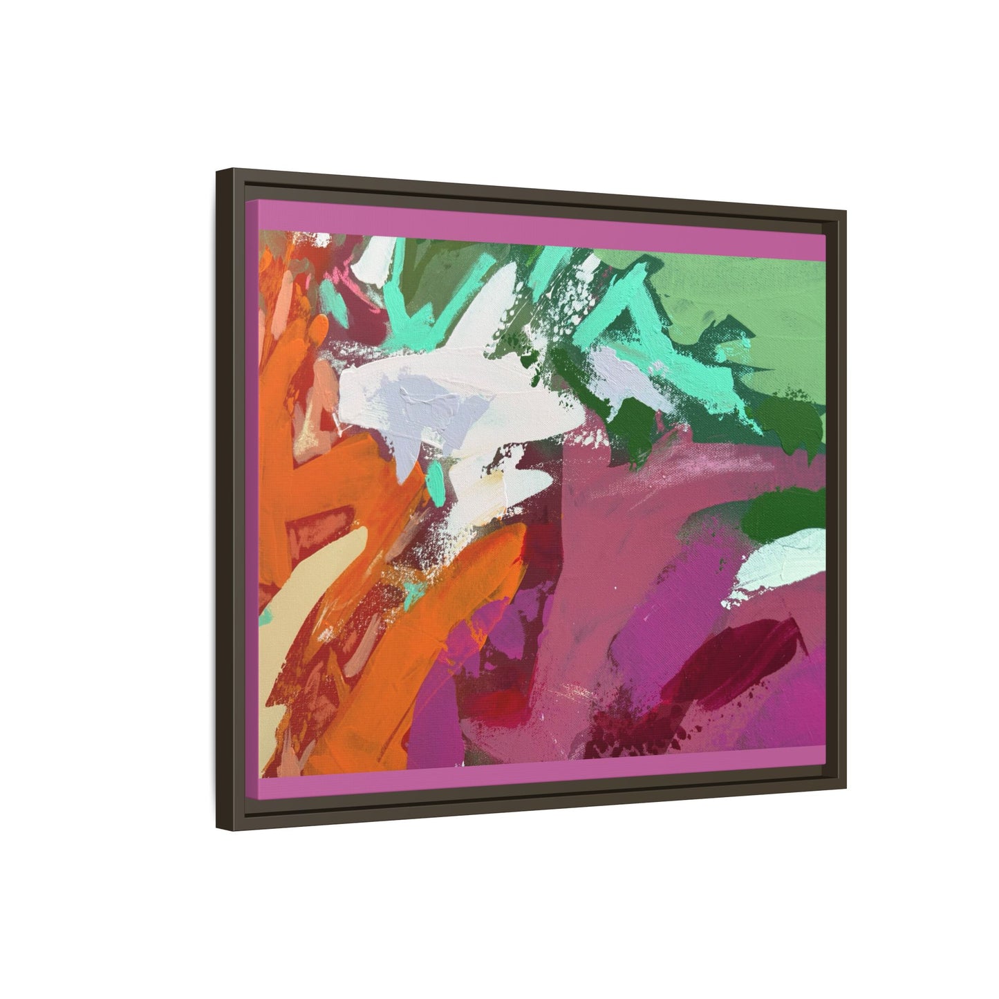 Abstract Multi‑Color Matte Canvas Framed Wall Art