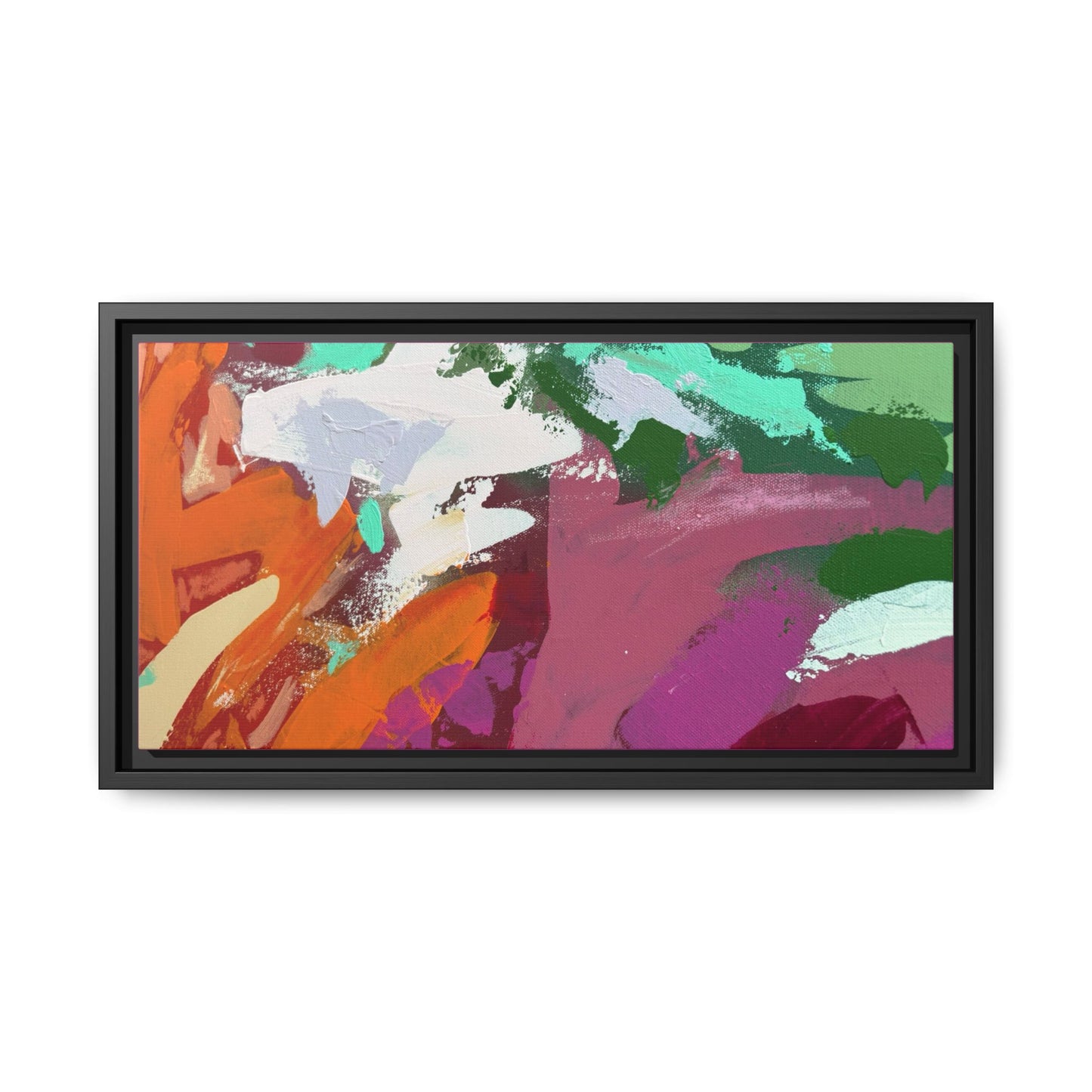 Abstract Multi‑Color Matte Canvas Framed Wall Art