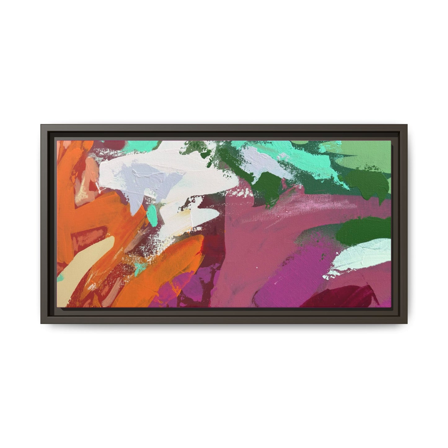 Abstract Multi‑Color Matte Canvas Framed Wall Art