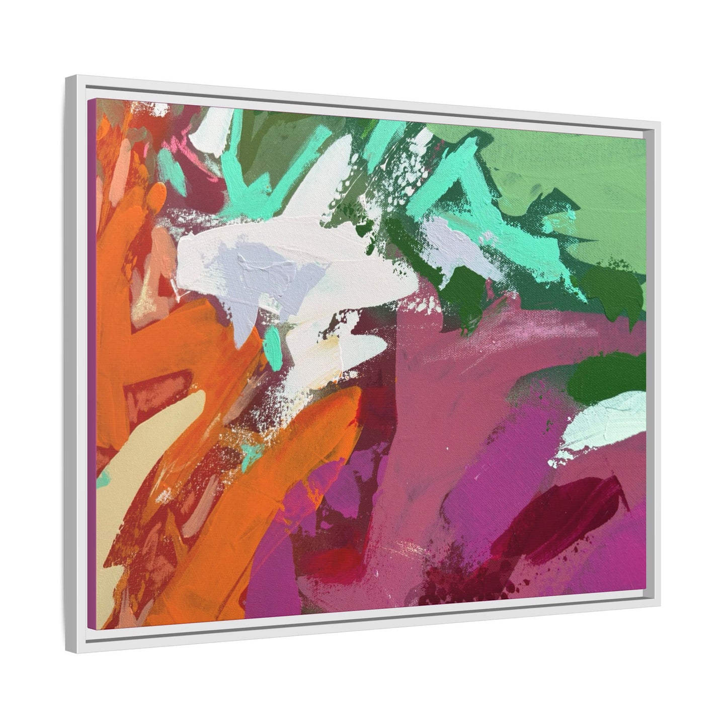 Abstract Multi‑Color Matte Canvas Framed Wall Art