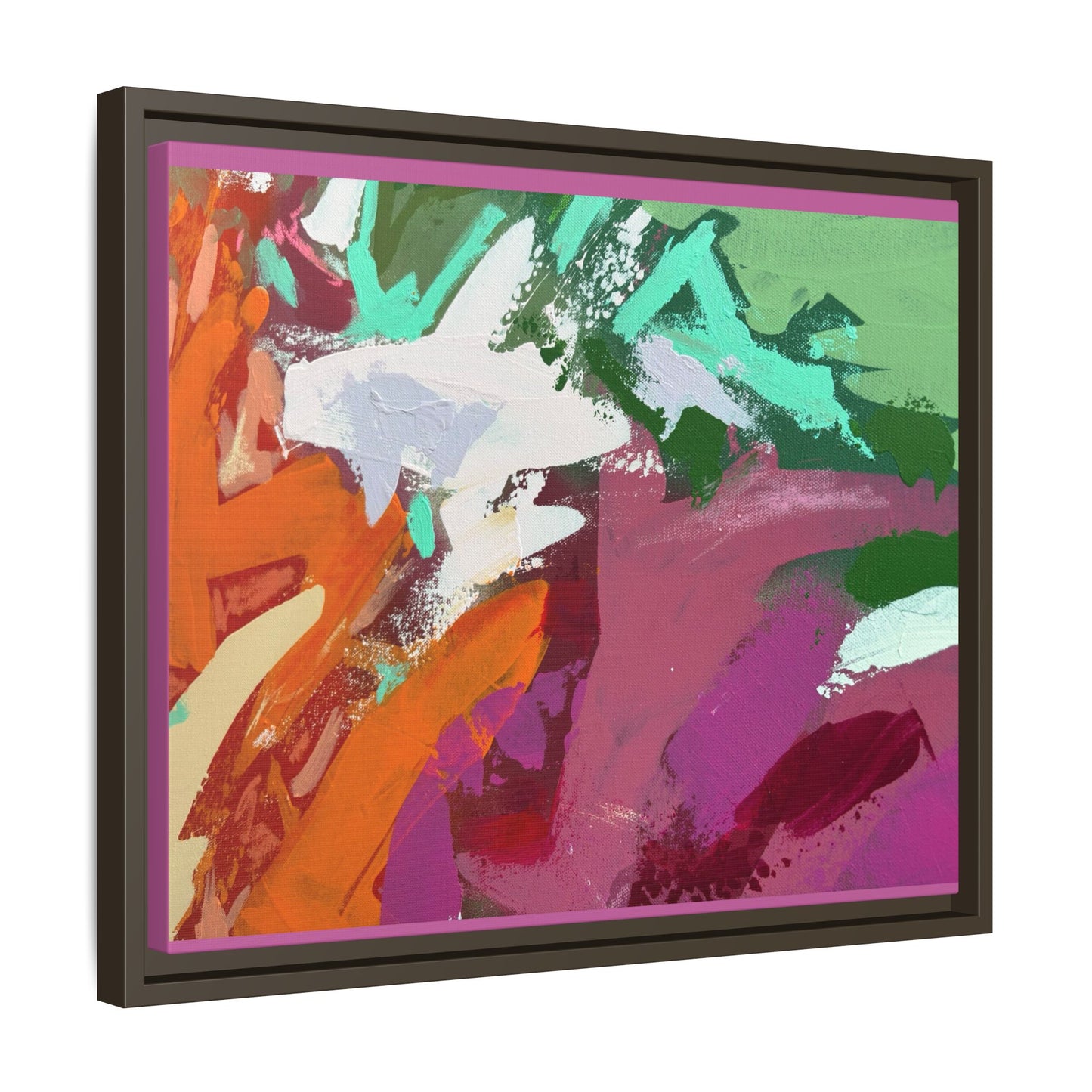 Abstract Multi‑Color Matte Canvas Framed Wall Art