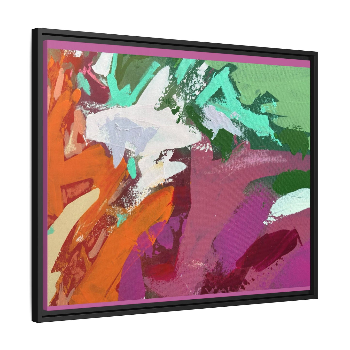 Abstract Multi‑Color Matte Canvas Framed Wall Art