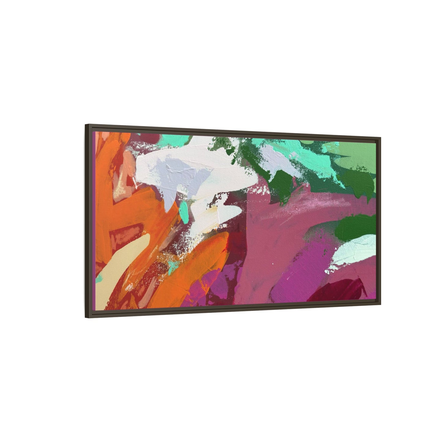 Abstract Multi‑Color Matte Canvas Framed Wall Art
