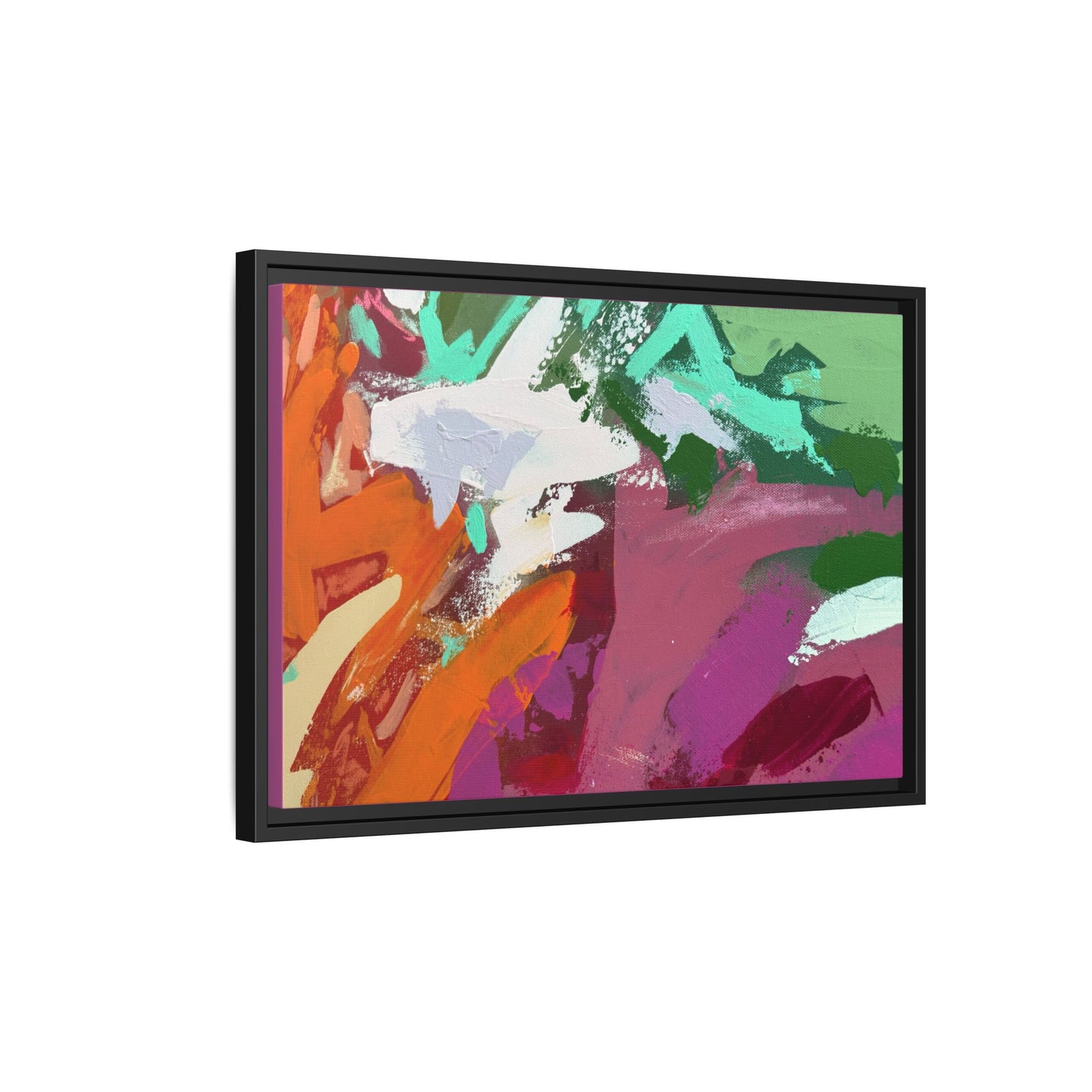 Abstract Multi‑Color Matte Canvas Framed Wall Art