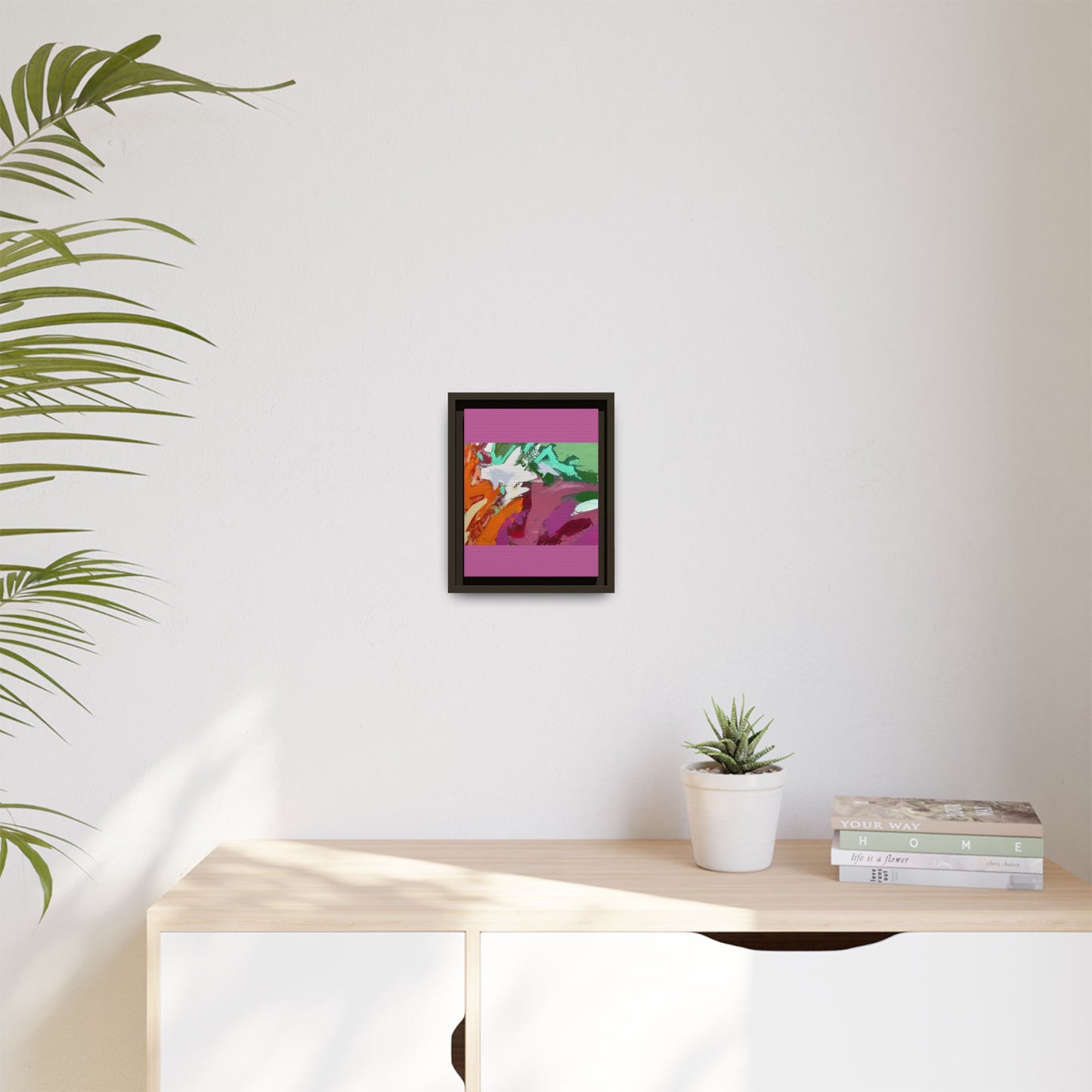 Abstract Multi‑Color Matte Canvas Framed Wall Art