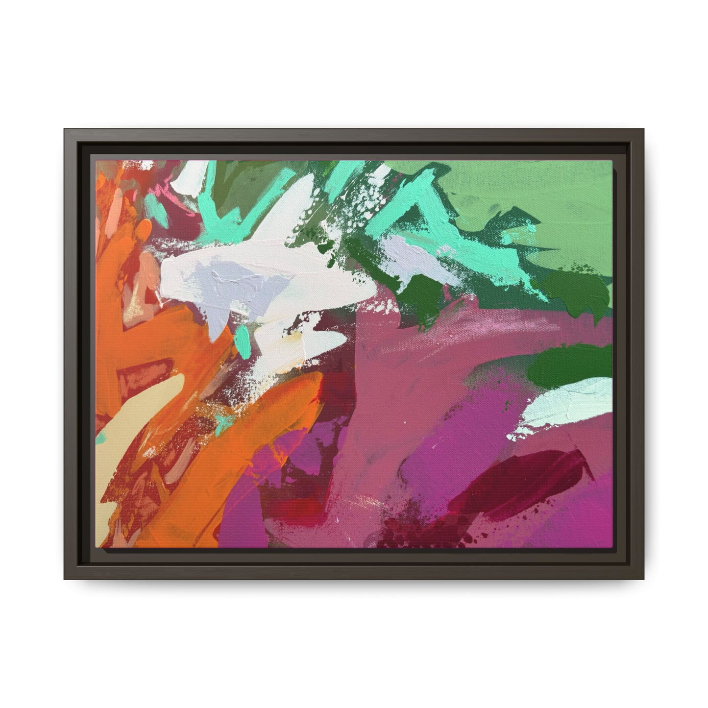 Abstract Multi‑Color Matte Canvas Framed Wall Art