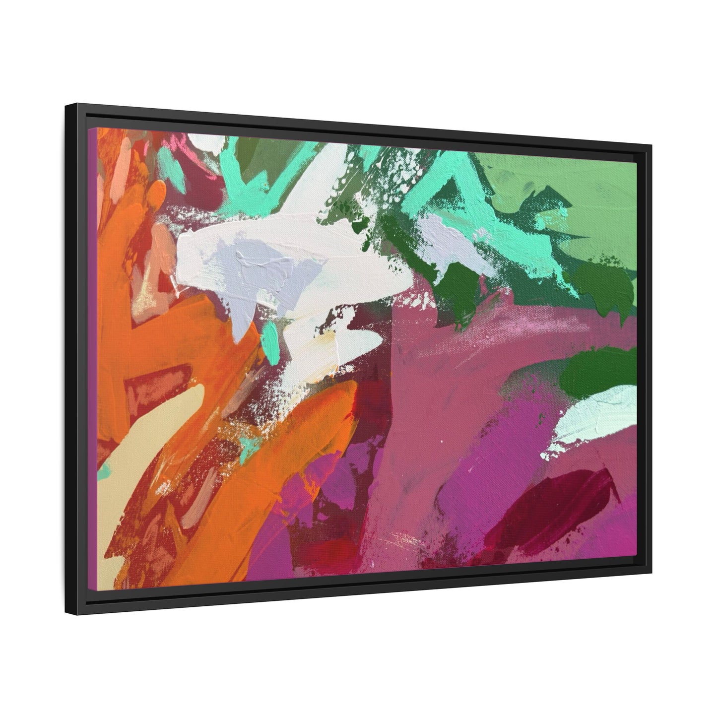 Abstract Multi‑Color Matte Canvas Framed Wall Art
