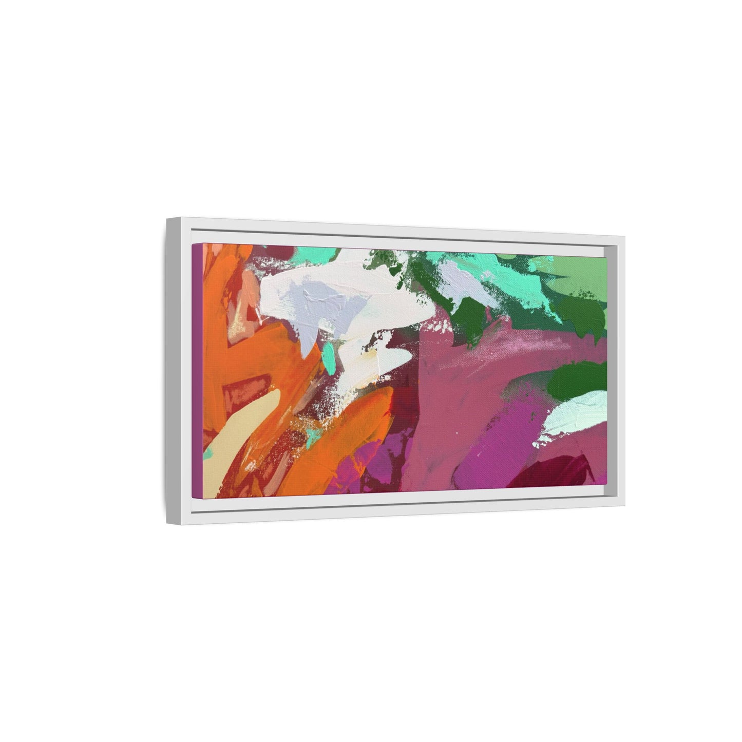Abstract Multi‑Color Matte Canvas Framed Wall Art