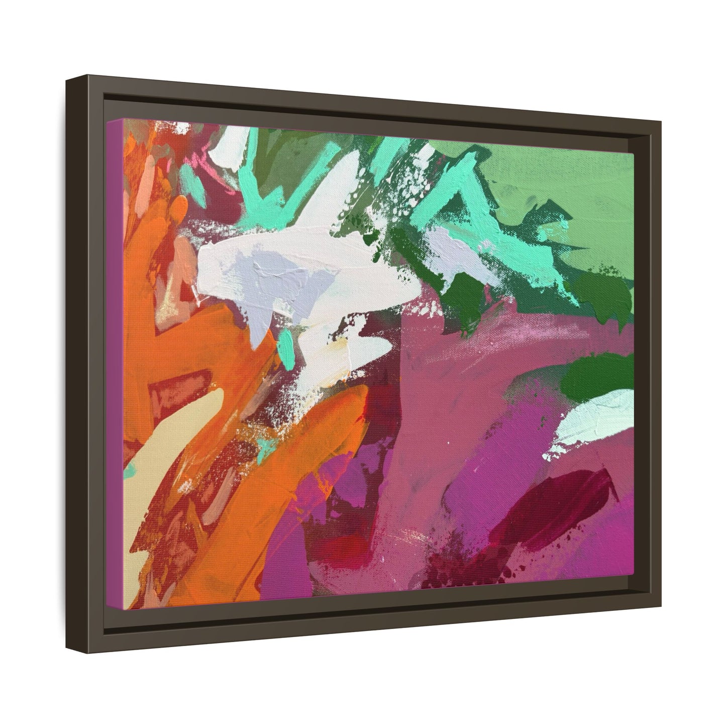 Abstract Multi‑Color Matte Canvas Framed Wall Art
