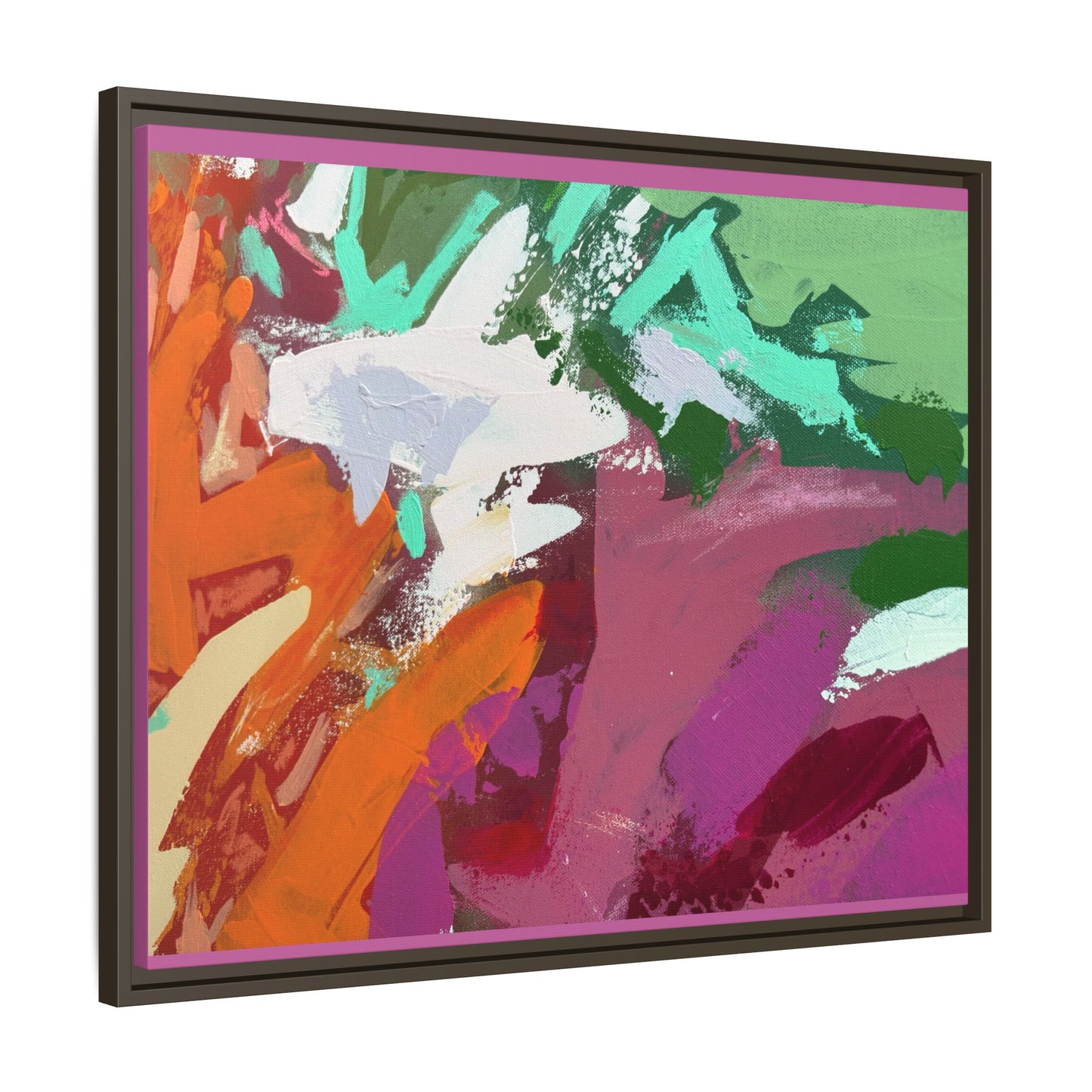 Abstract Multi‑Color Matte Canvas Framed Wall Art