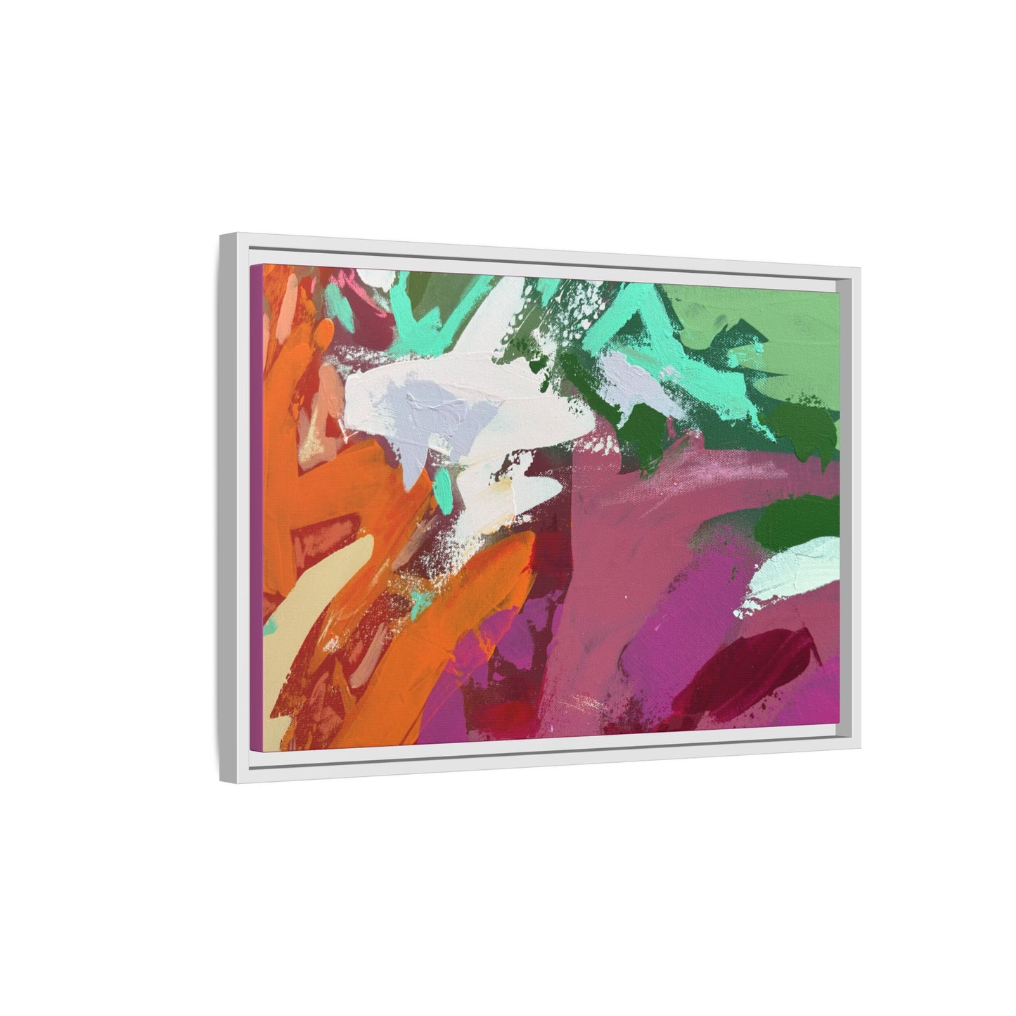 Abstract Multi‑Color Matte Canvas Framed Wall Art