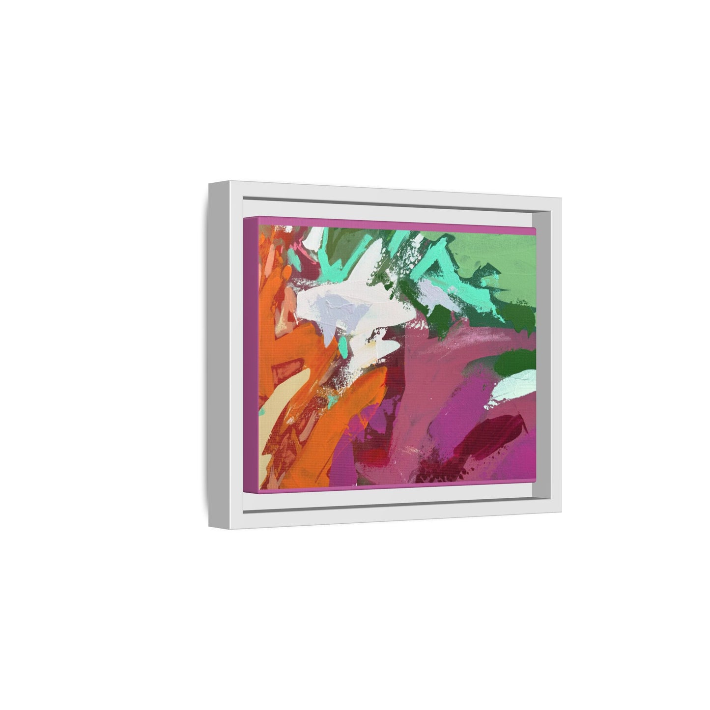 Abstract Multi‑Color Matte Canvas Framed Wall Art
