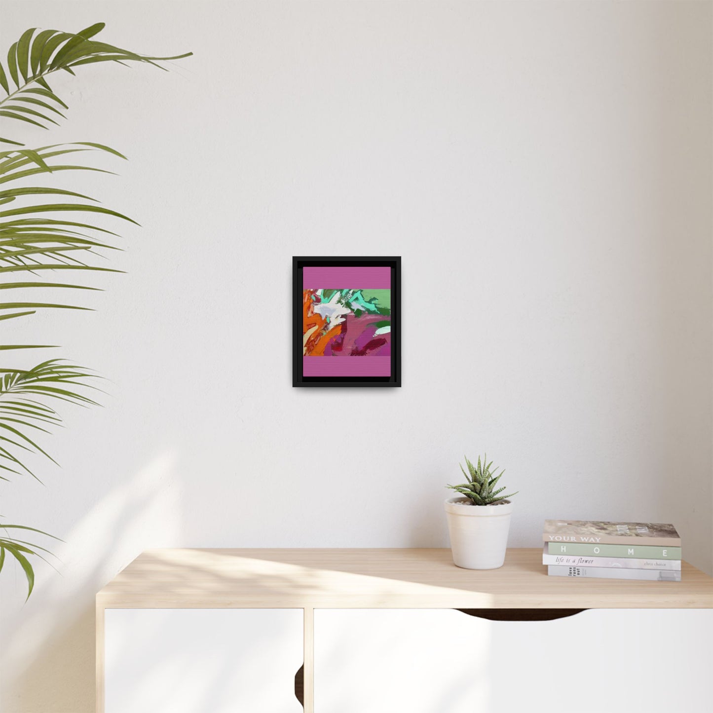 Abstract Multi‑Color Matte Canvas Framed Wall Art