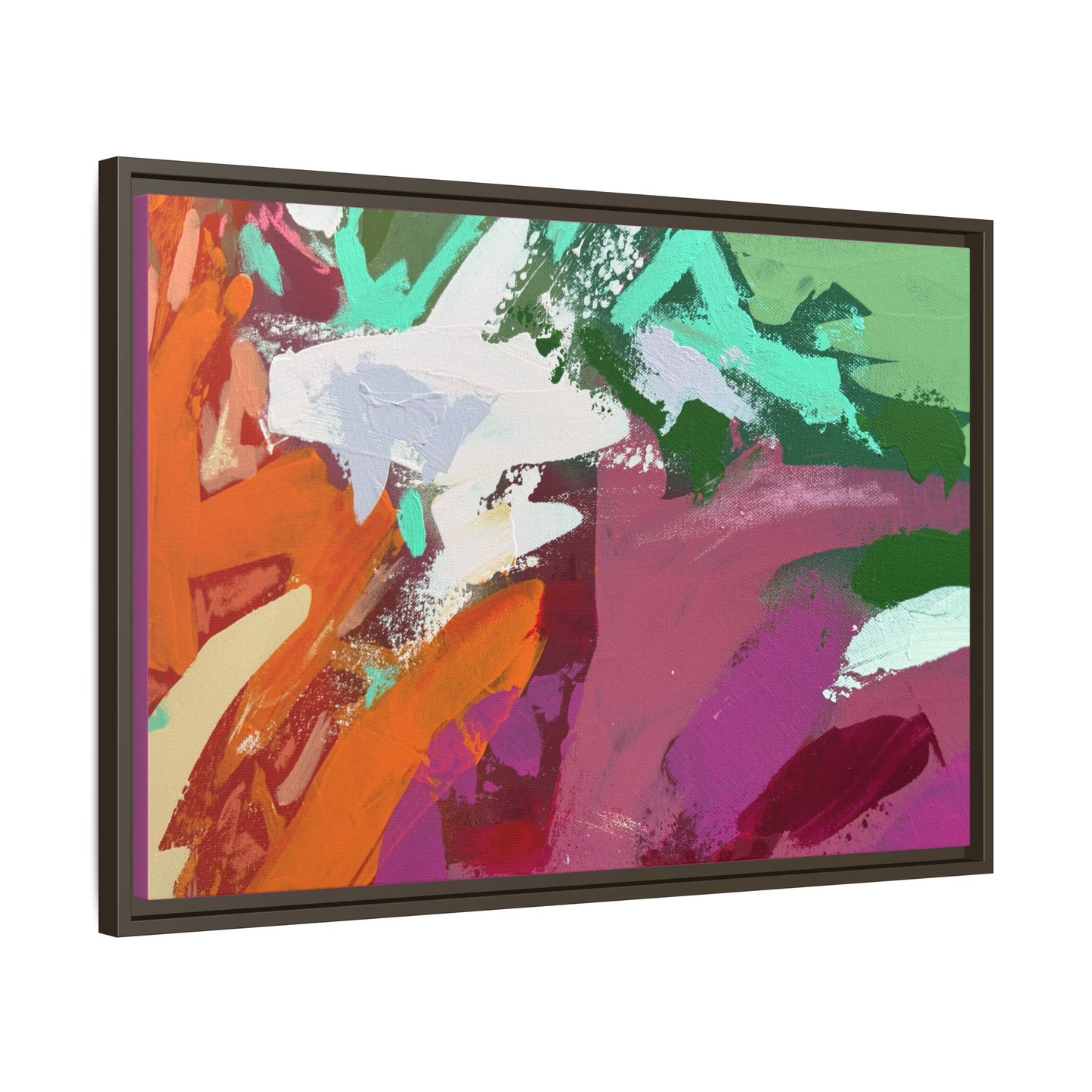 Abstract Multi‑Color Matte Canvas Framed Wall Art