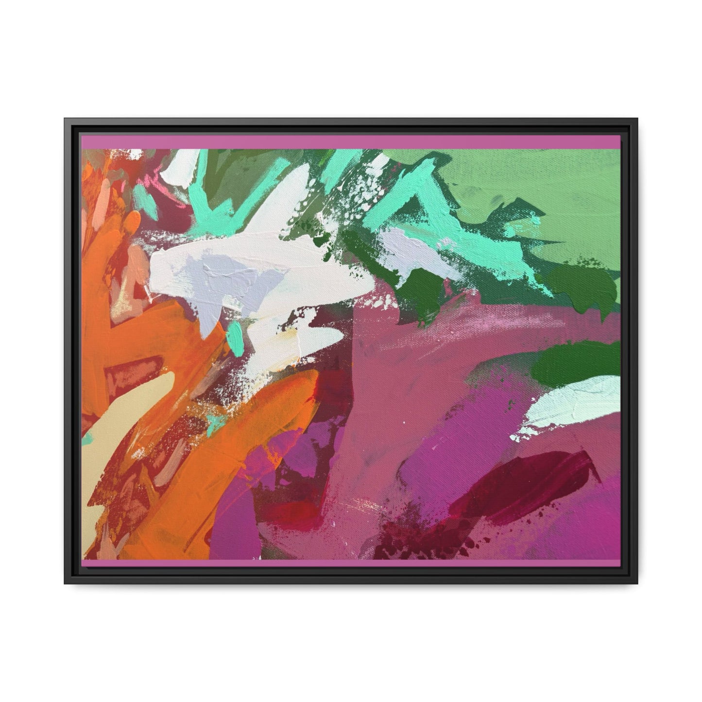 Abstract Multi‑Color Matte Canvas Framed Wall Art