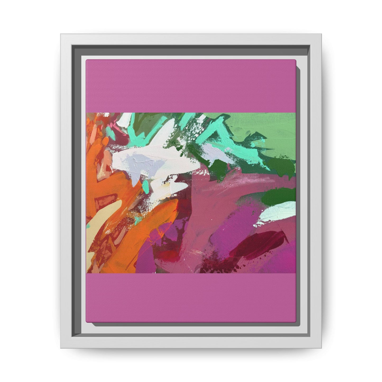 Abstract Multi‑Color Matte Canvas Framed Wall Art