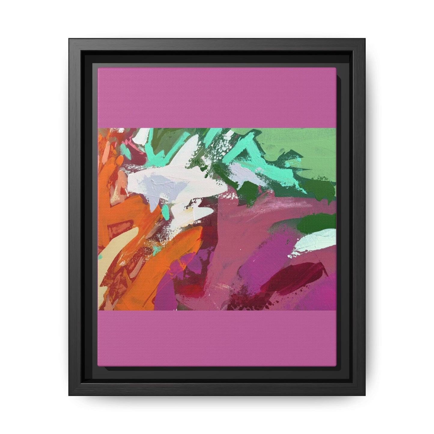 Abstract Multi‑Color Matte Canvas Framed Wall Art
